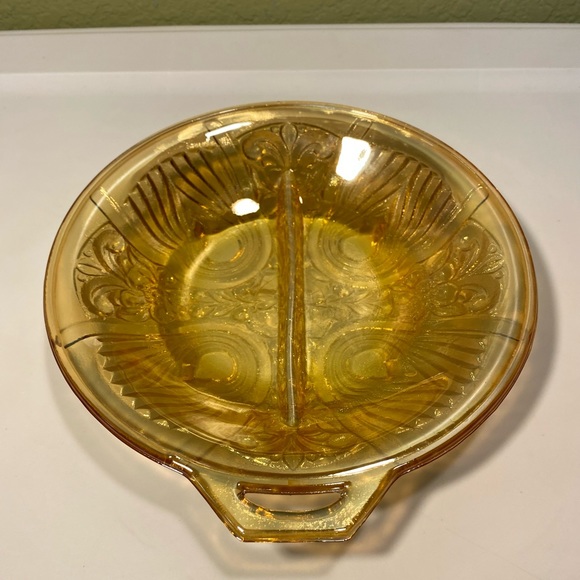 Vintage Indiana Glass Iridescent Relish Dish - Picture 3 of 9